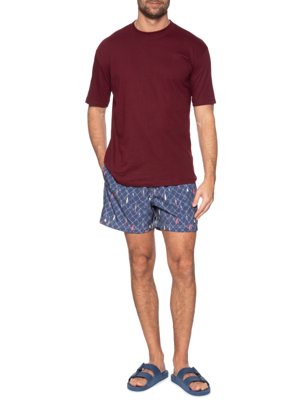 Short De Praia Masculino Rede Azul Zapalla