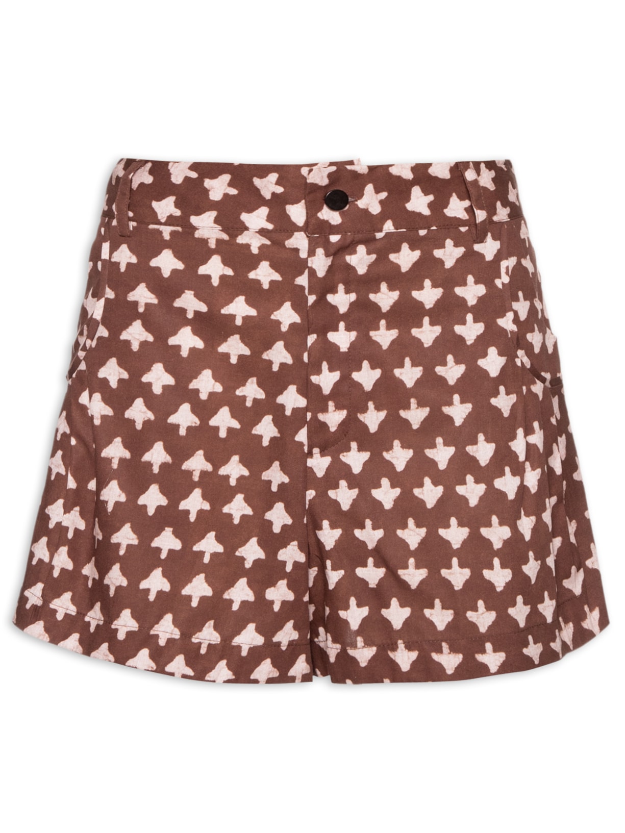 Short Estampado Setas - Marrom