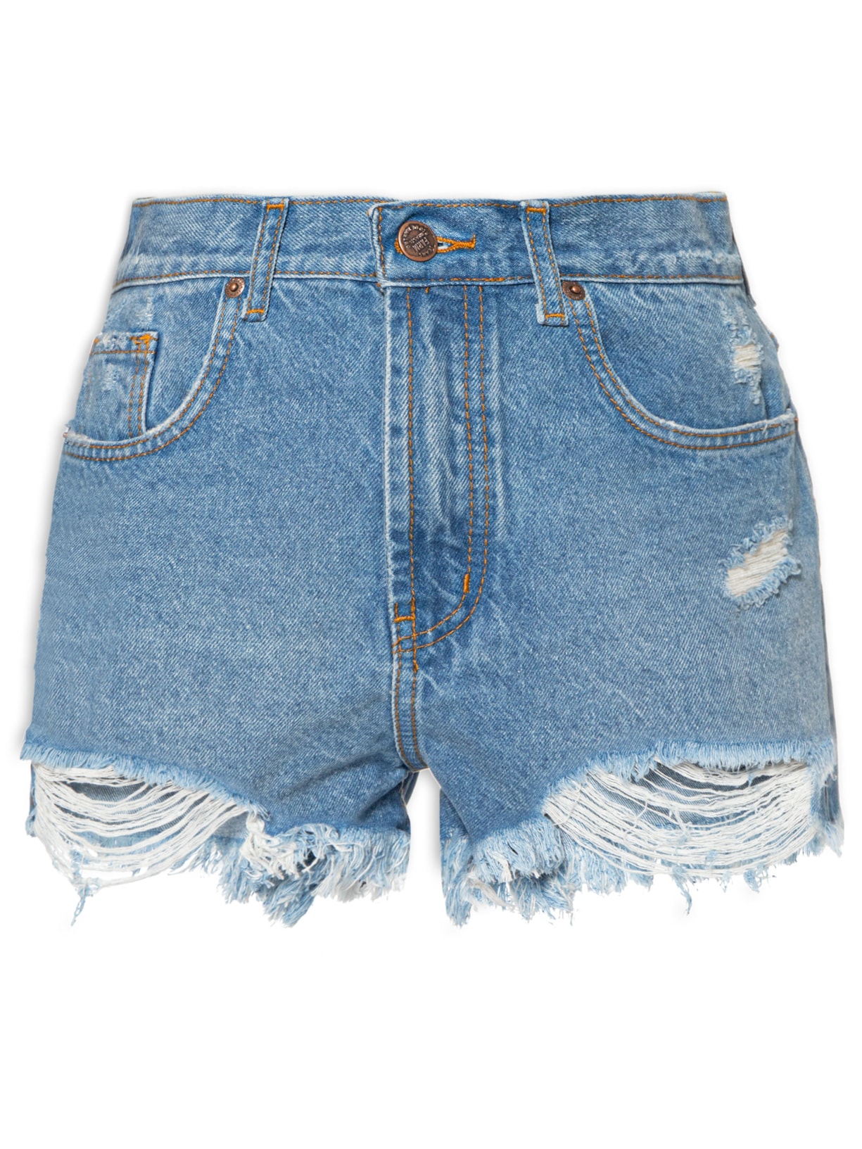 Short Feminina Jeans Curva Médio - Azul