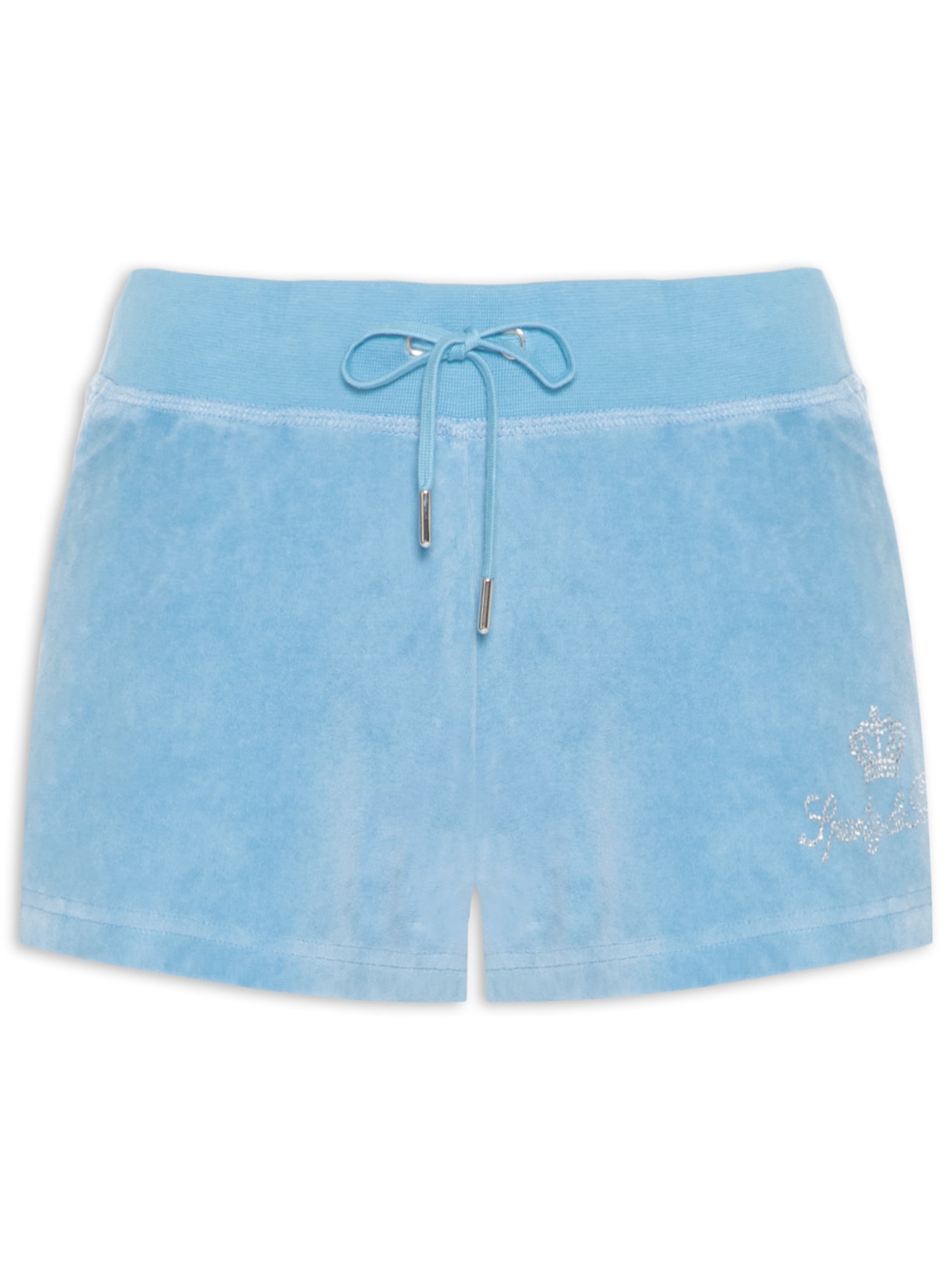 Short Feminina Juicy Script Velour Azul Sporty & Rich