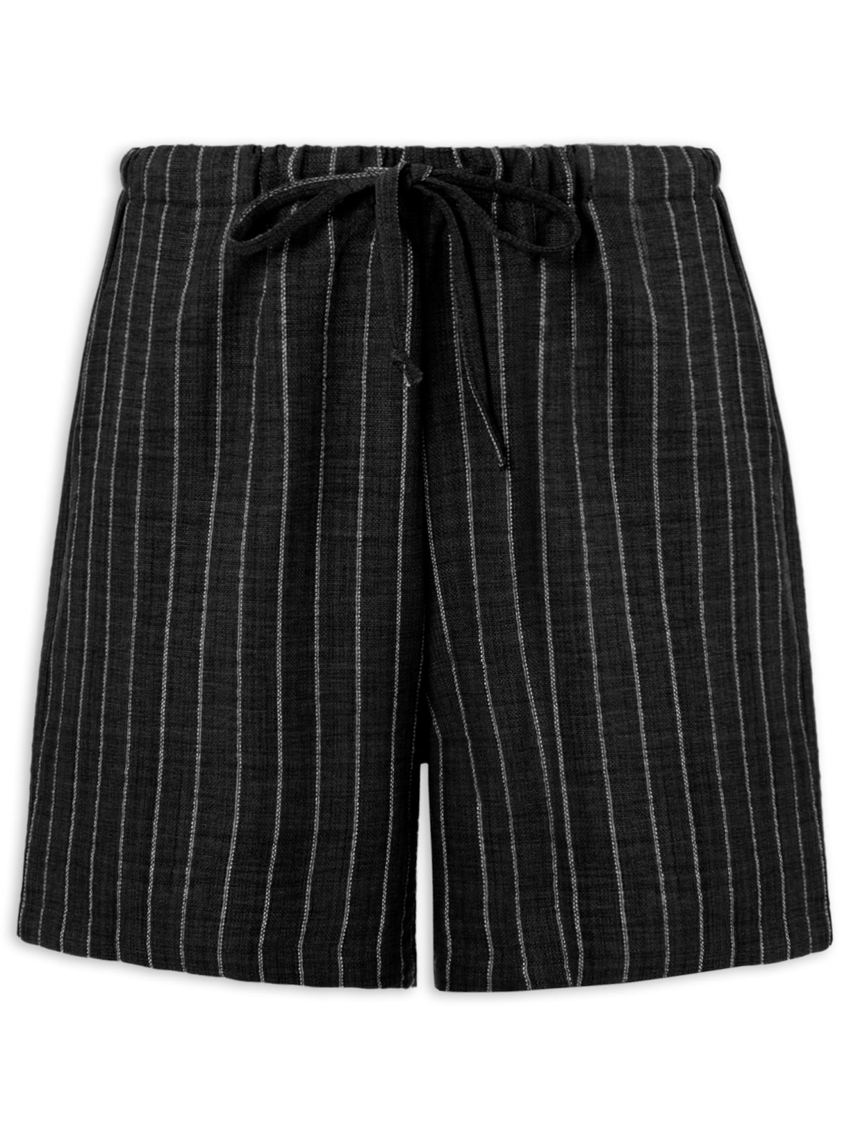 Short Feminina Leve Listrado - Preto