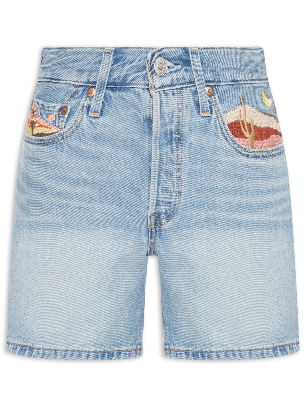 Short Feminino 501® MID Thigh - Azul