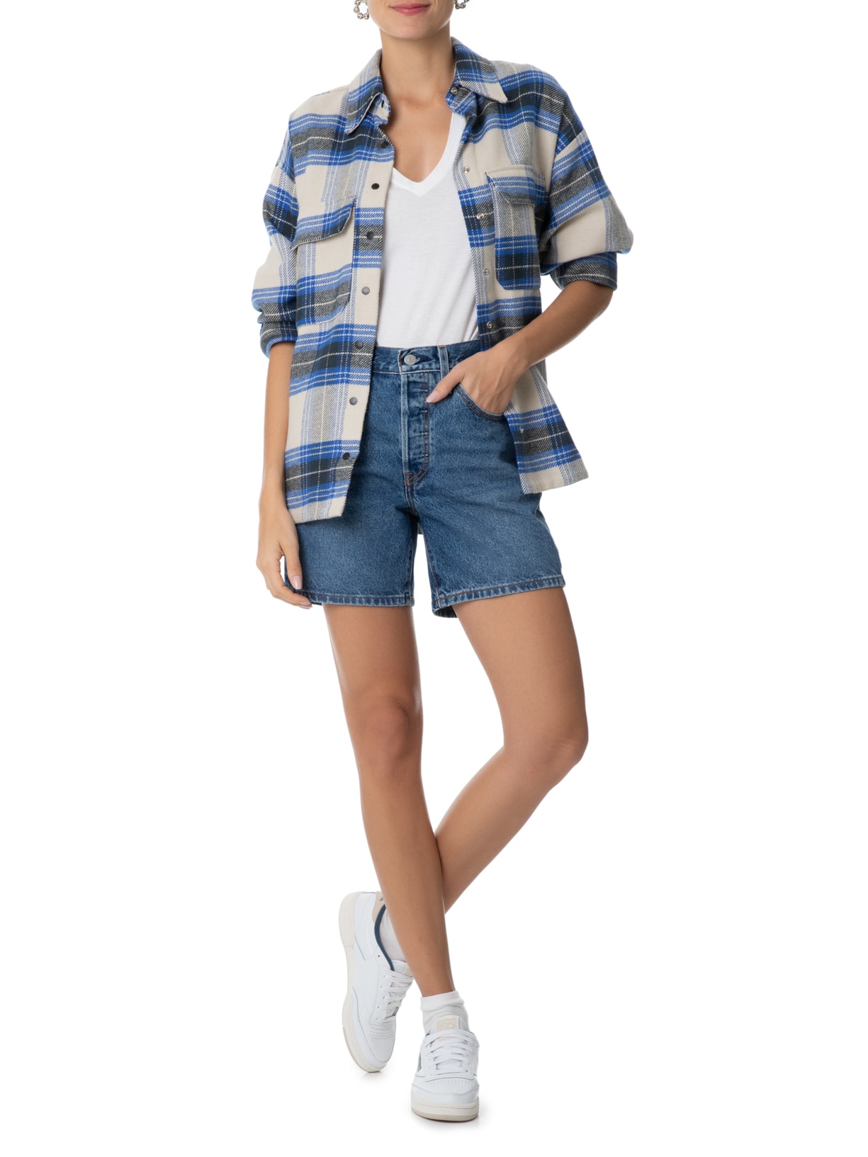 Short Feminino 501® Mid Thigh Azul Levi's