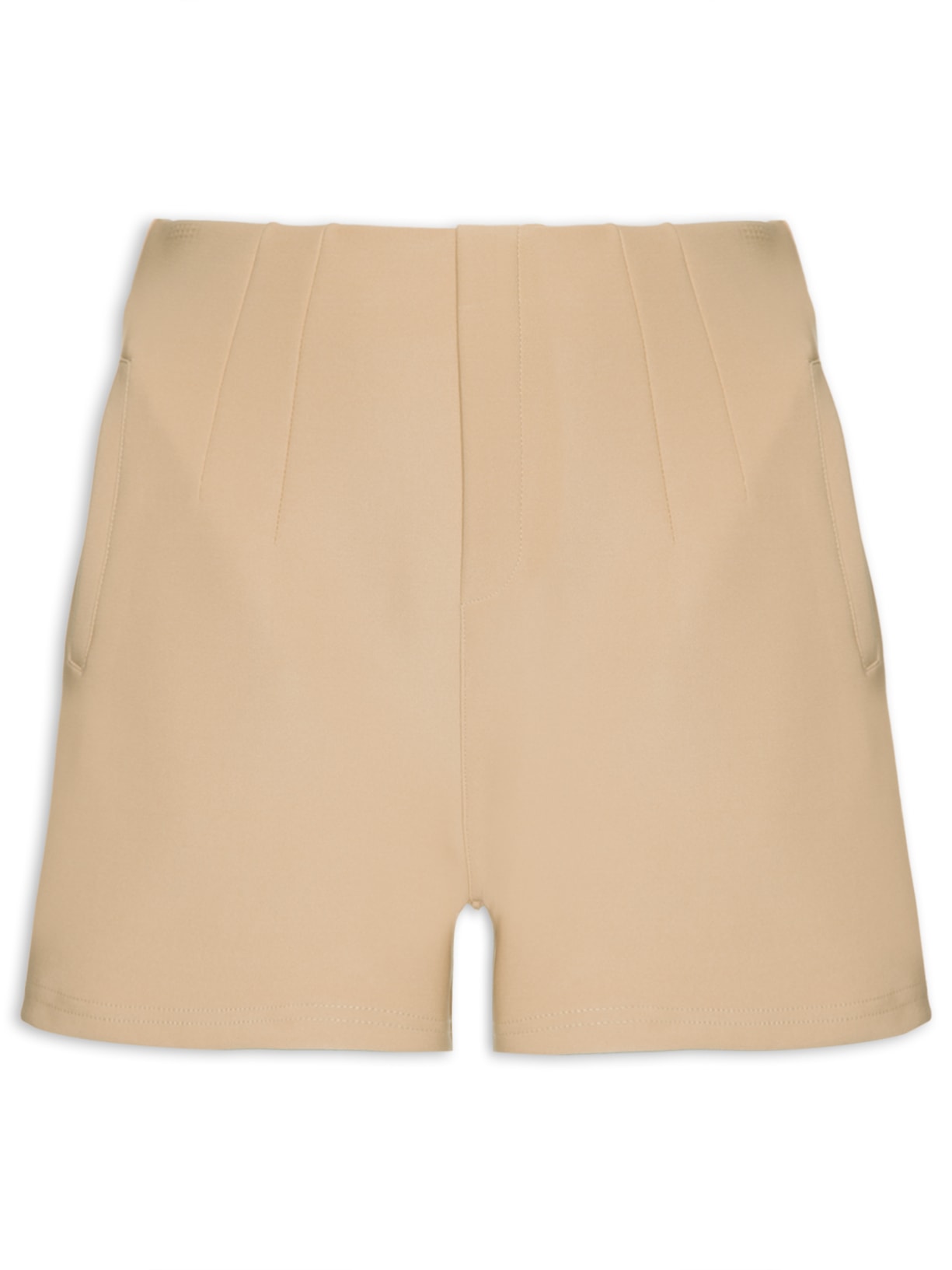 Short Feminino Alfaiataria Básico - Marrom