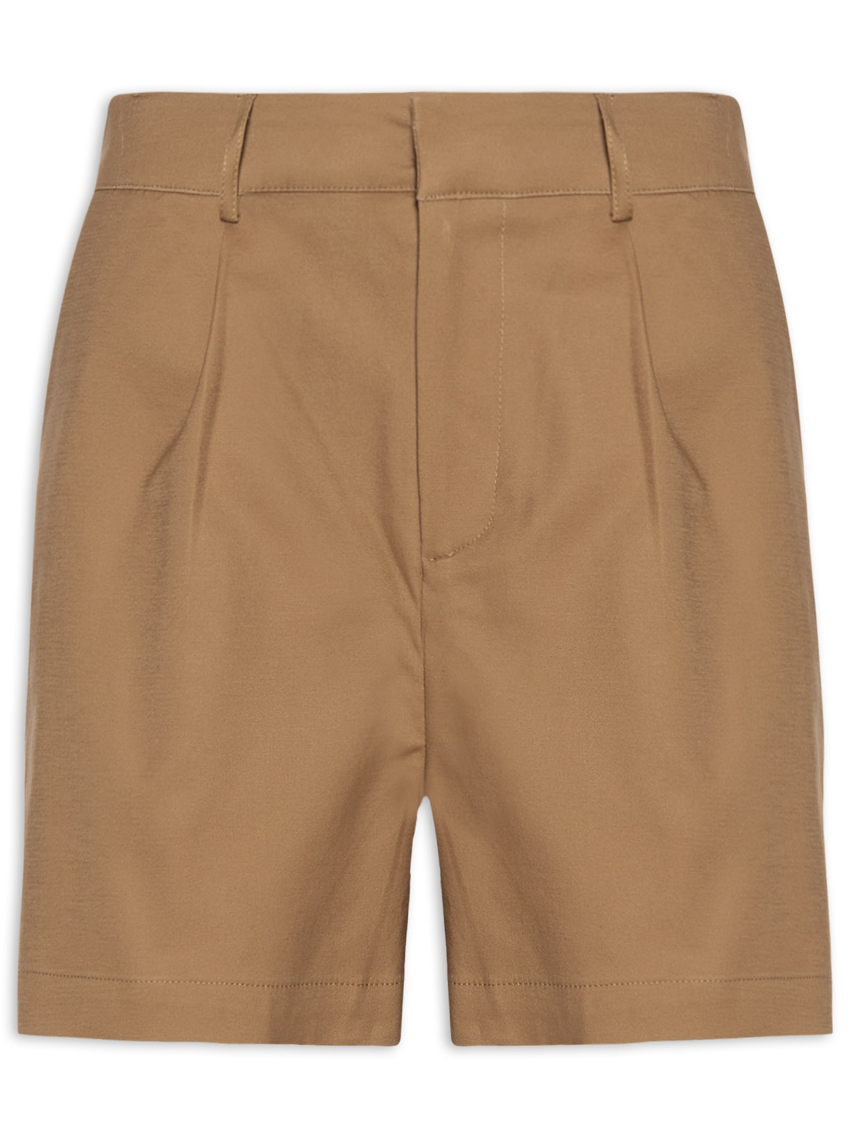 Short Feminino Alfaiataria Básico - Marrom