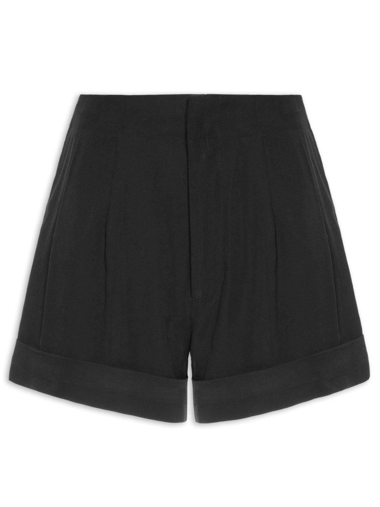 Short Feminino Alfaiataria Bolso - Preto