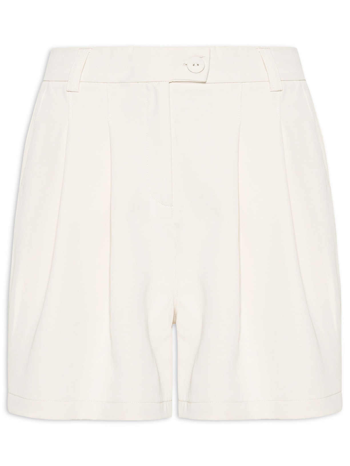 Short Feminino Alfaiataria Com Pregas - Off White