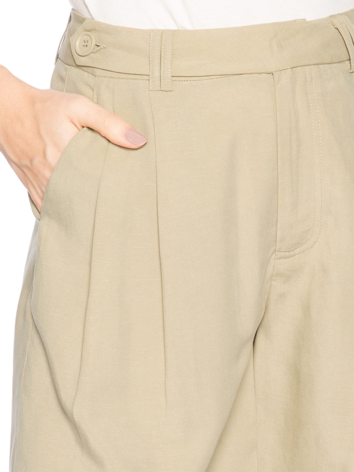 Short Feminino Alfaiataria Marieta Bege Animale Jeans