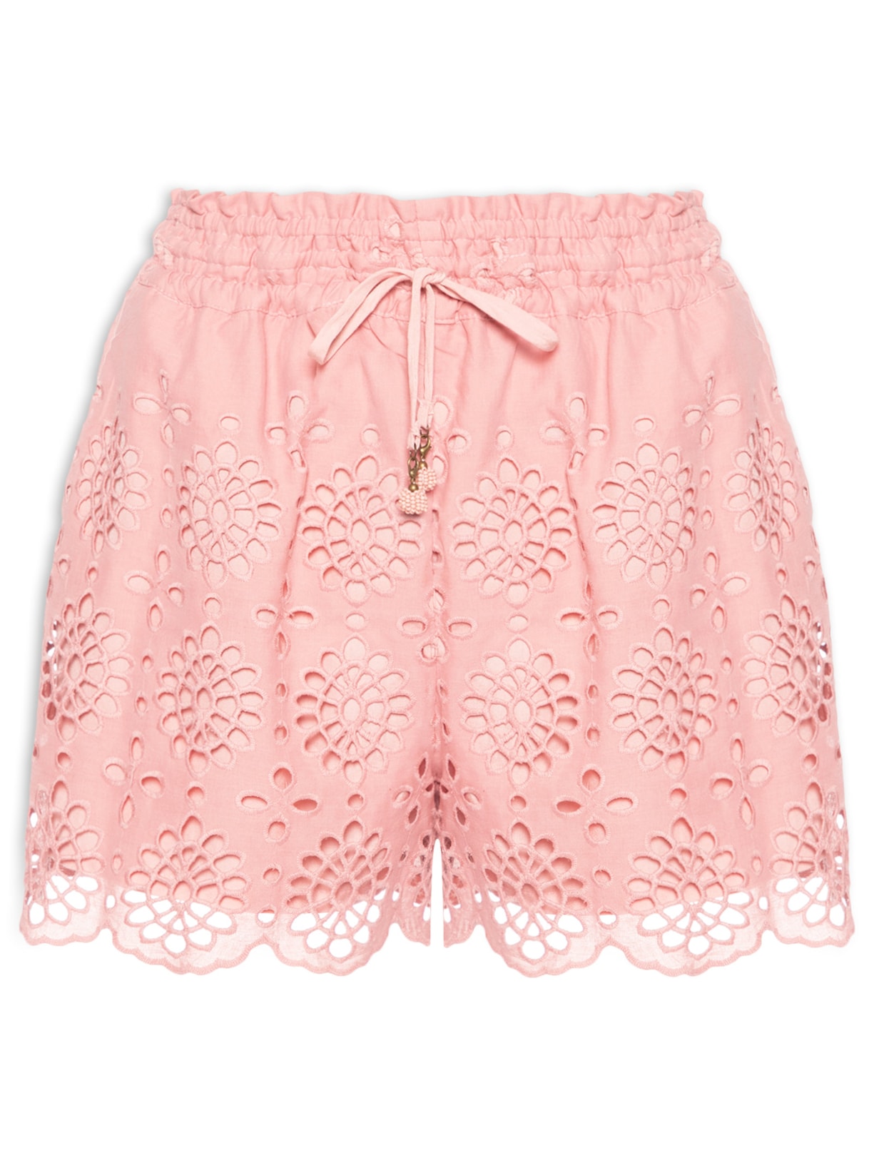 Short Feminino Algodão Bordado Barra Rosa Dress To