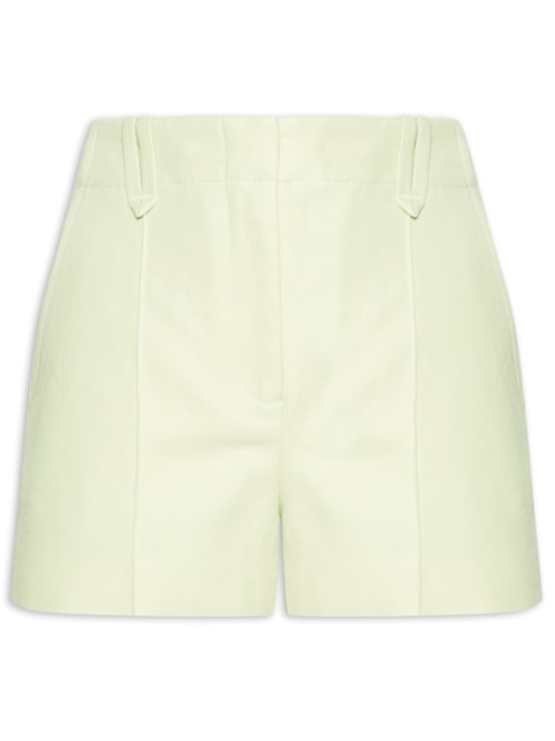Short Feminino Algodão Com Linho - Verde