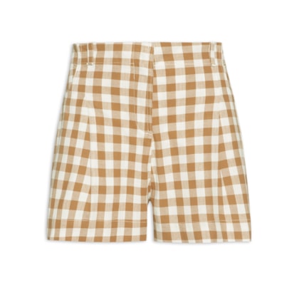 Short Feminino Algodão Xadrez - Bege