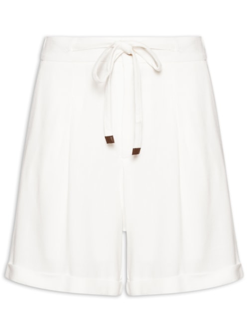 Short Feminino Amarração com Linho – Branco