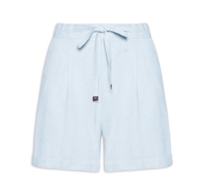 Short Feminino Amarração com Linho - Azul