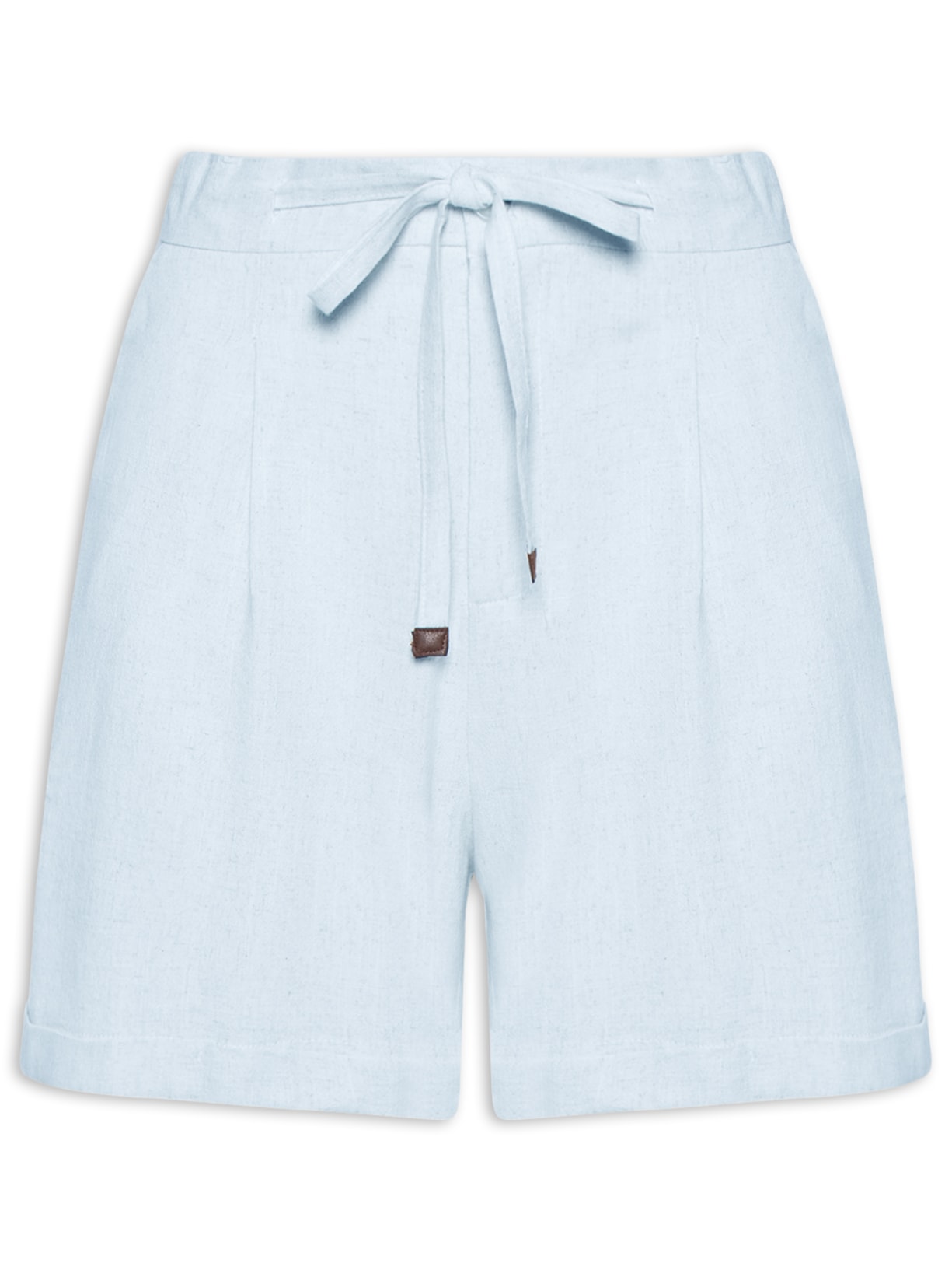 Short Feminino Amarração com Linho - Azul