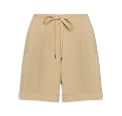 Short Feminino Amarração com Linho - Marrom