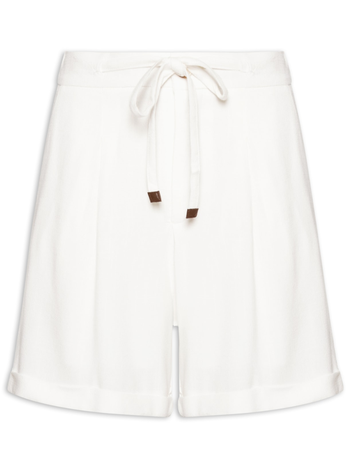 Short Feminino Amarração com Linho – Branco Basiq