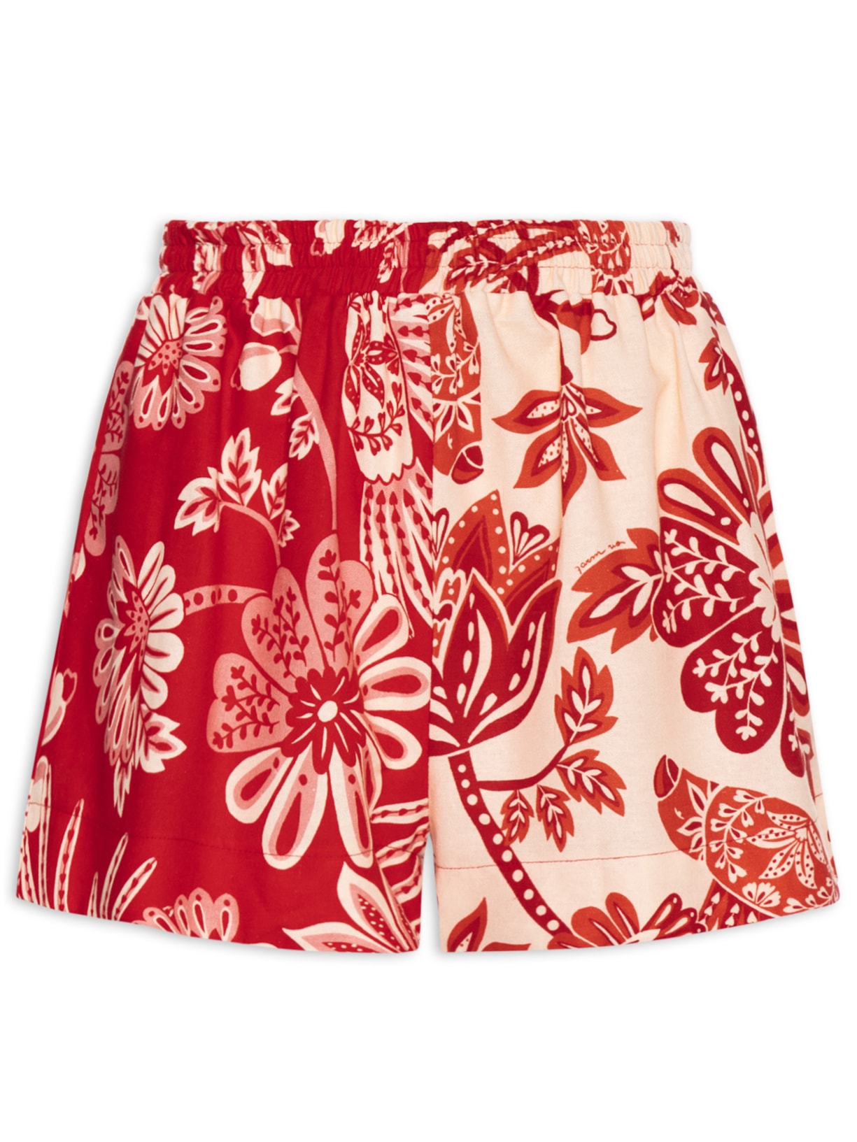 Short Feminino Arara Floral - Vermelho