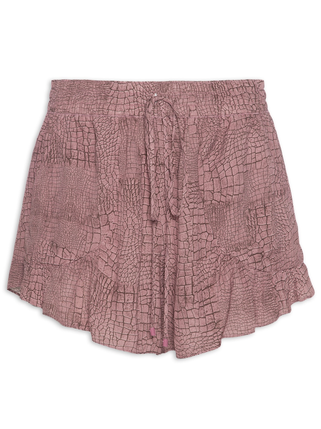 Short Feminino Asa Delta Croco Bege Animale