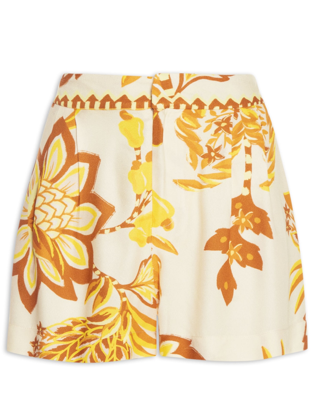 Short Feminino Aura Floral - Amarelo