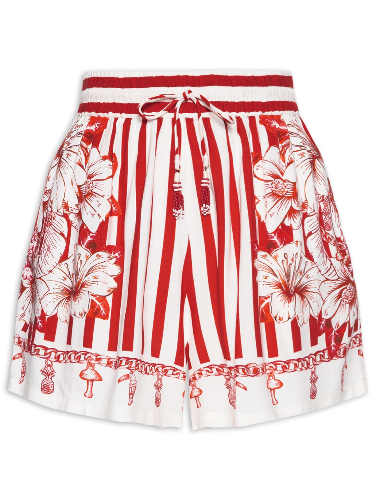 Short Feminino Aurora Tropical - Vermelho