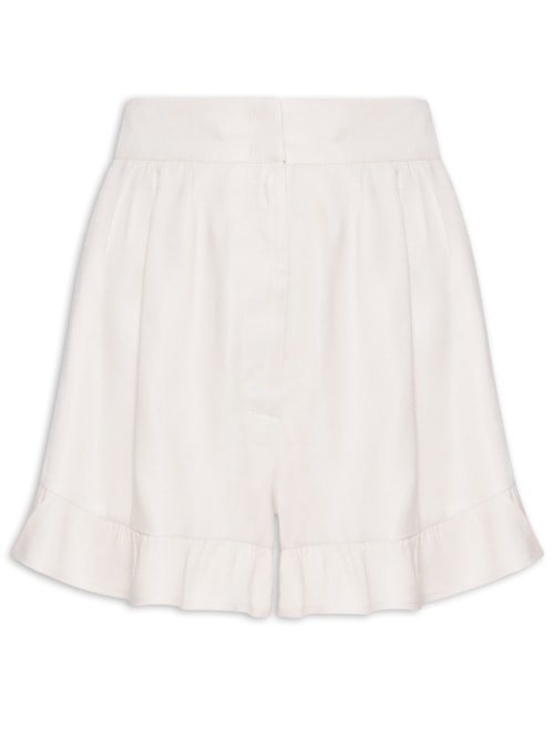 Short Feminino Babado Natural - Bege