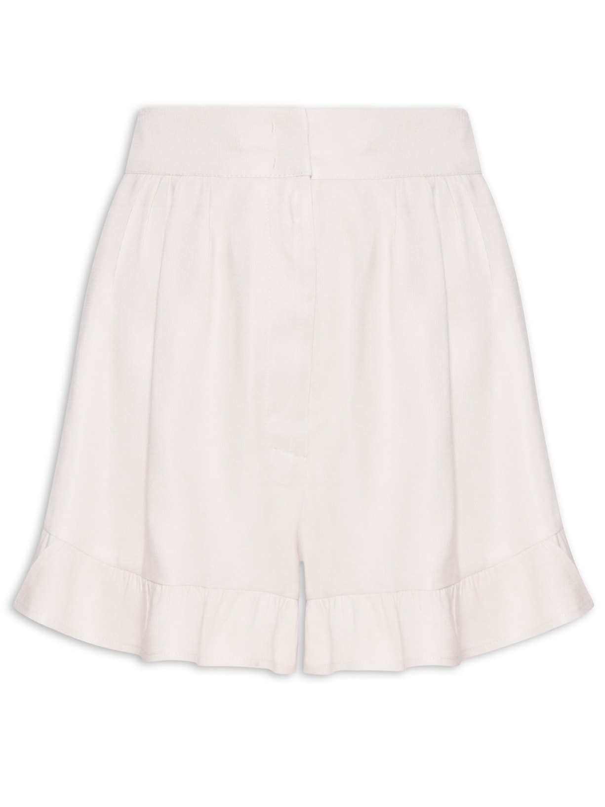 Short Feminino Babado Natural Bege Animale