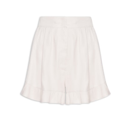 Short Feminino Babado Natural - Bege