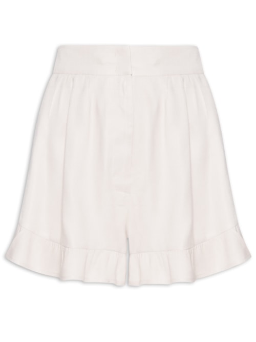 Short Feminino Babado Natural - Bege