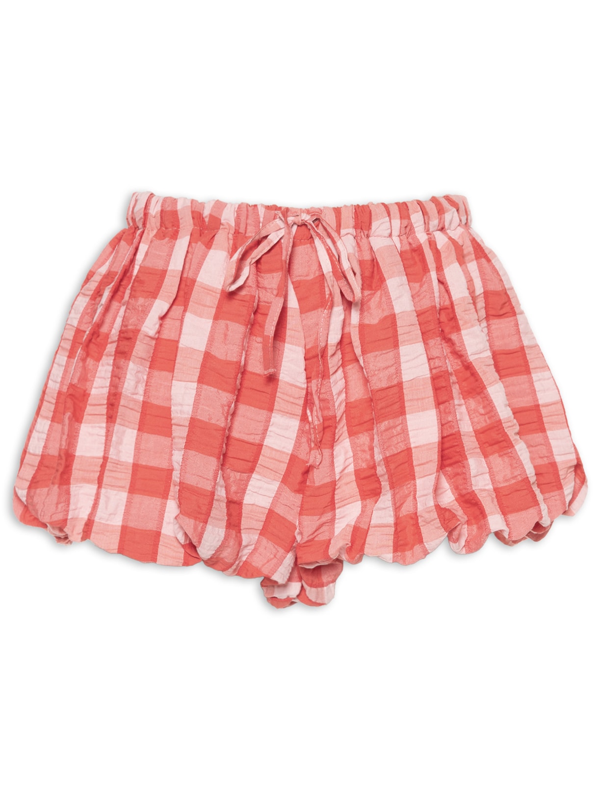 Short Feminino Balonê Xadrez Trancoso Vermelho Farm