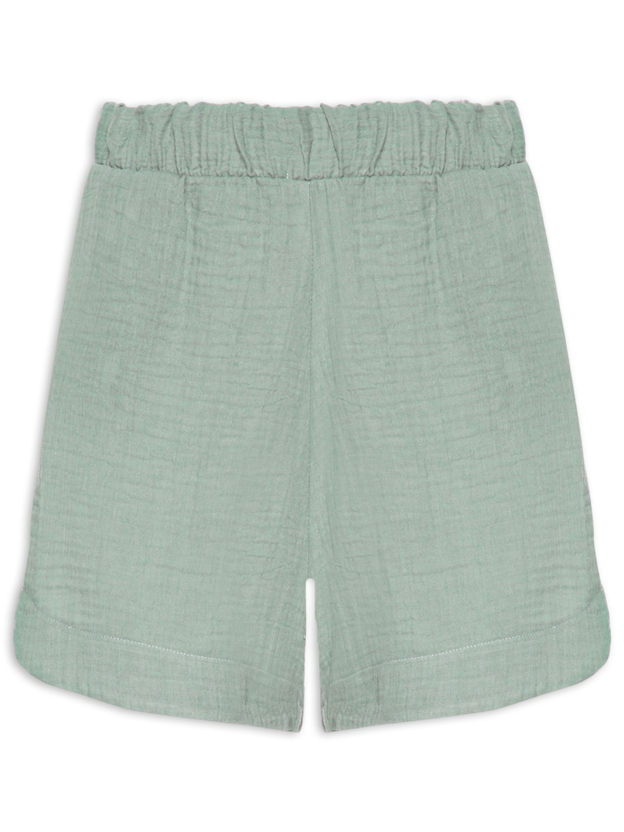 Short Feminino Barra Arredondada Com Bolsos Verde Basiq