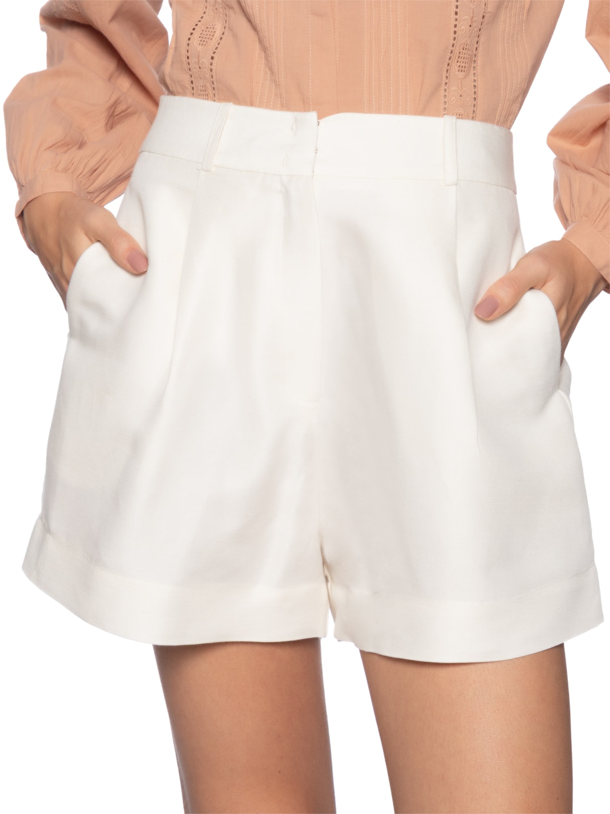 Short Feminino Basic Branco Animale
