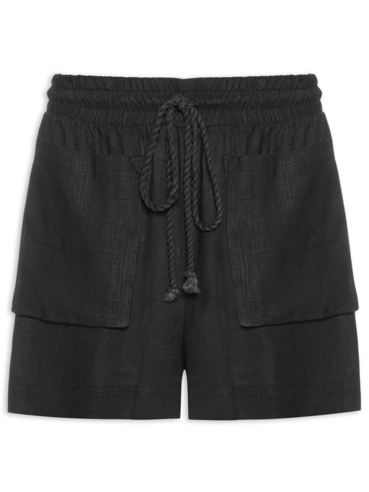 Short Feminino Básico Com Bolso - Preto