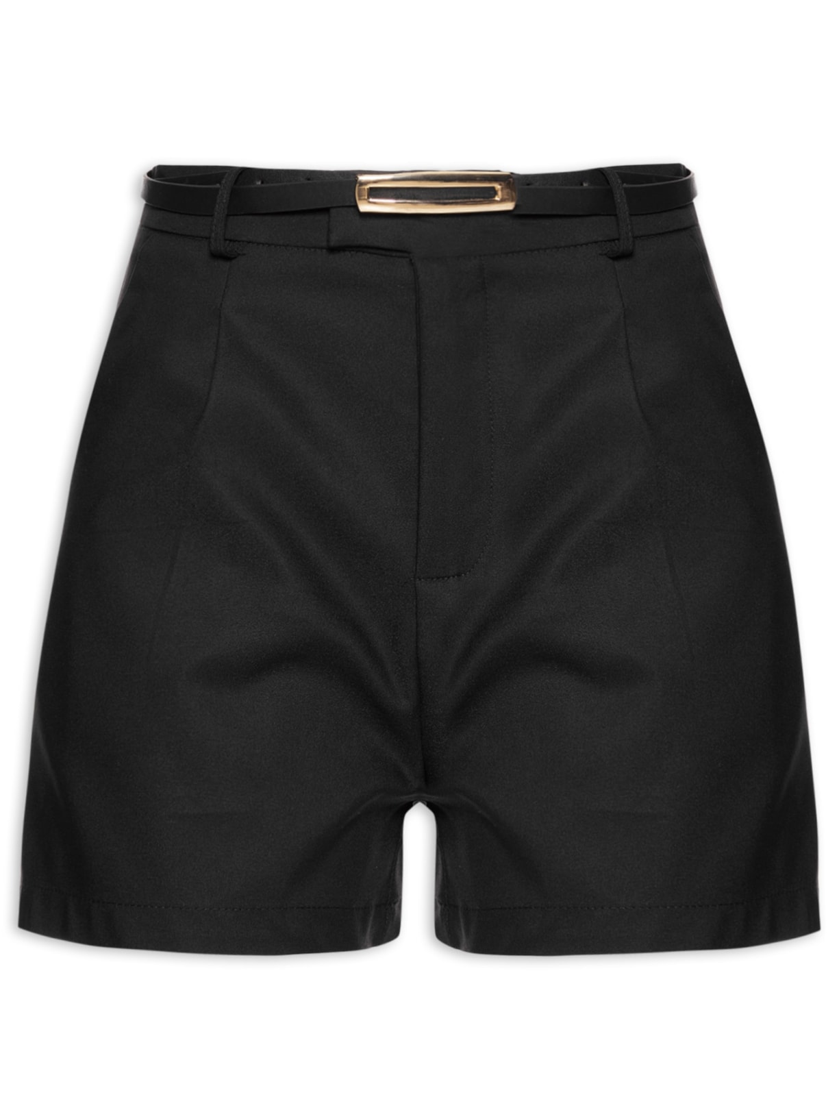 Short Feminino Básico Com Cinto - Preto