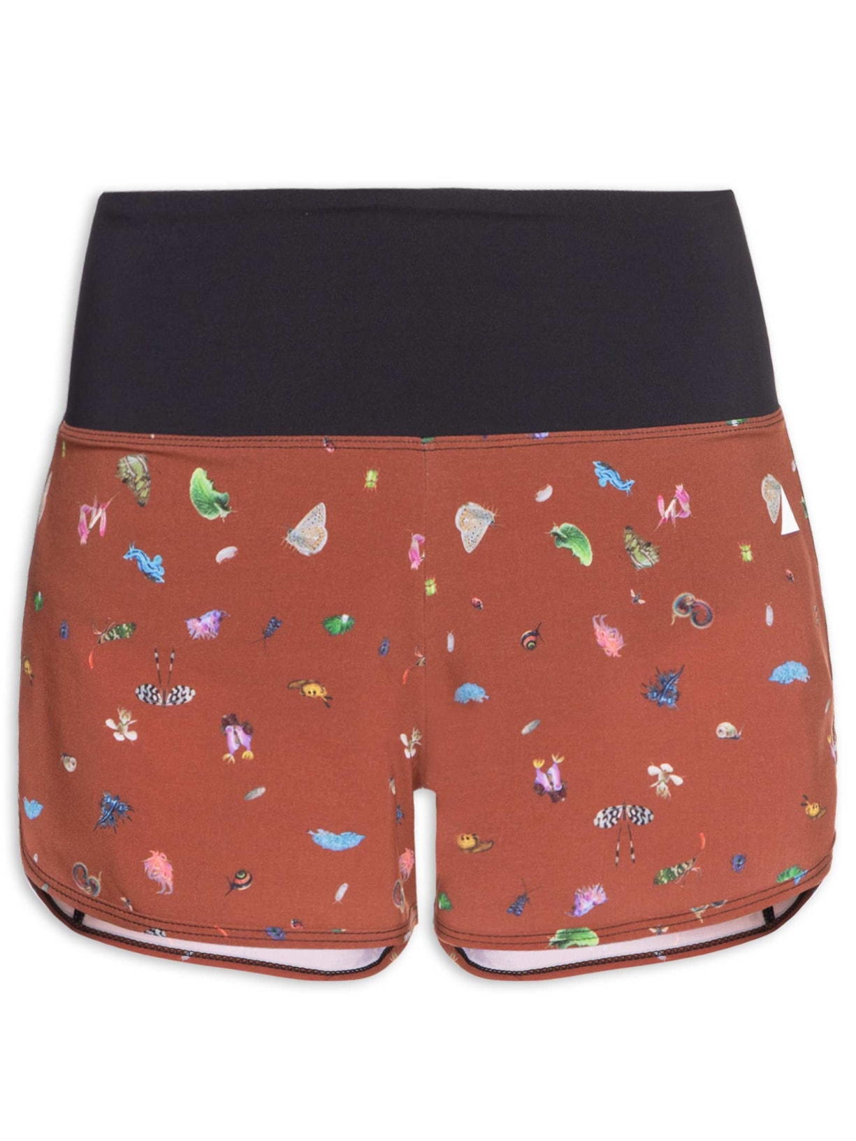 Short Feminino Basics Estampado Bugs Marrom Lauf