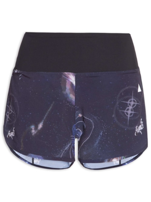 Short Feminino Basics Estampado Universo - Azul