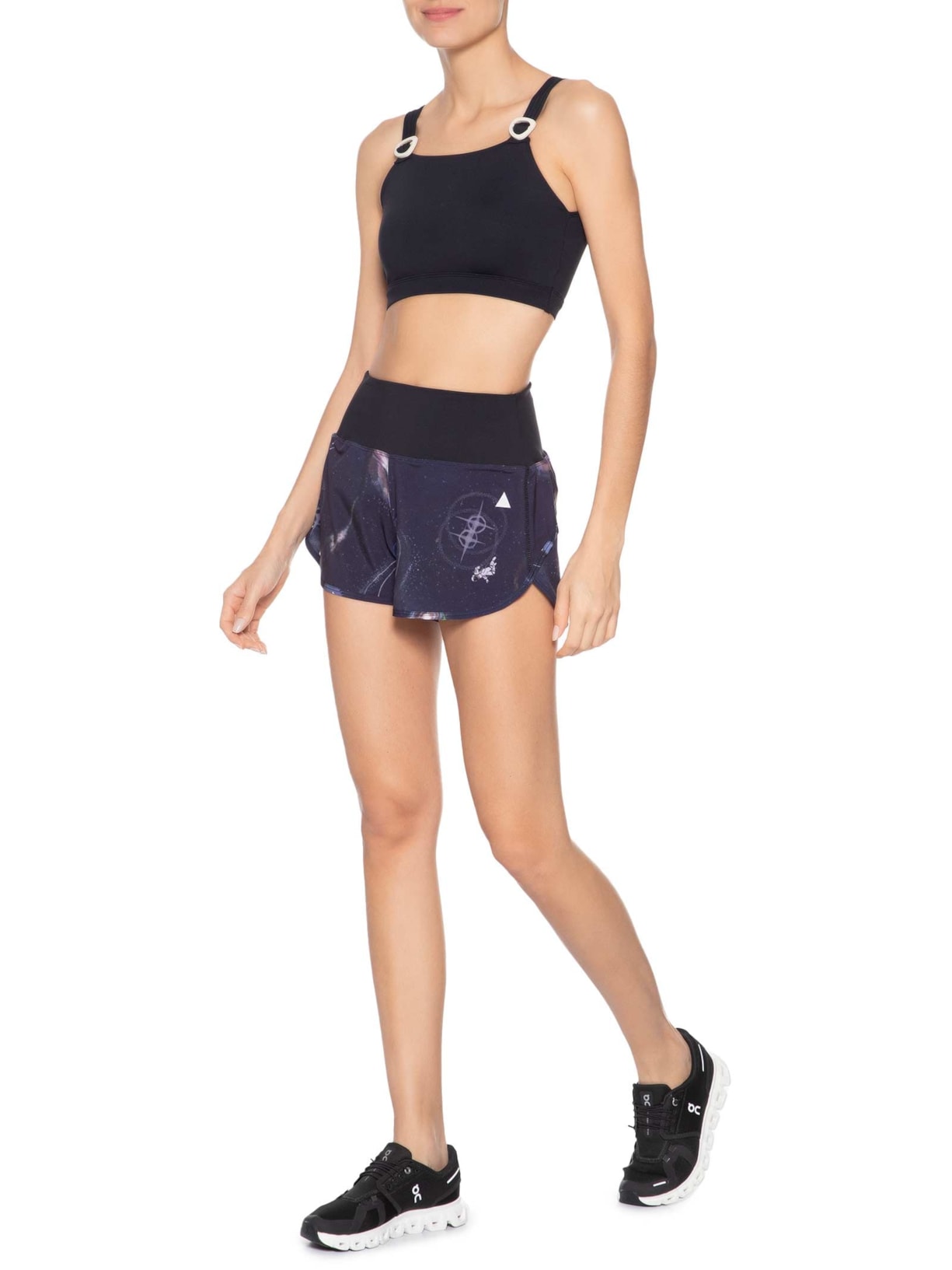 Short Feminino Basics Estampado Universo Azul Lauf