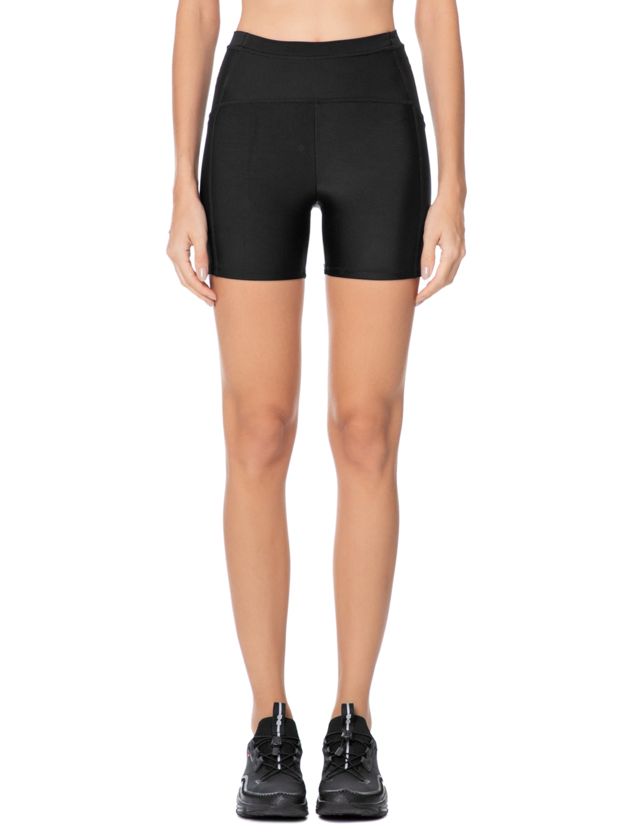 Short Feminino Biker Liso Preto Body For Sure