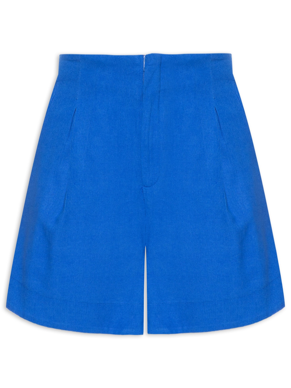 Short Feminino Bolso Alfaiataria - Azul