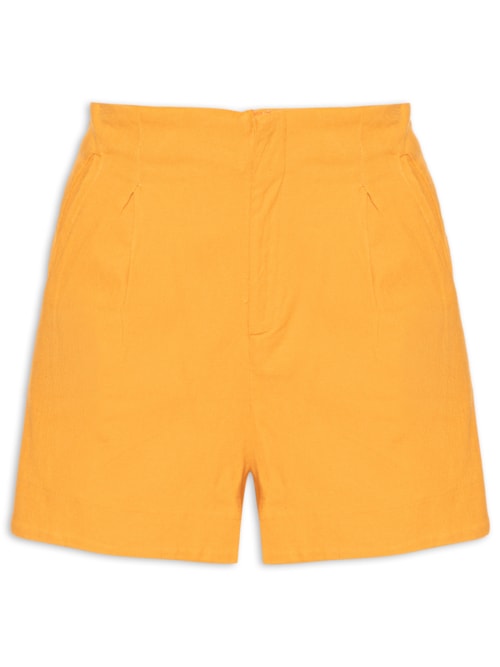 Short Feminino Bolso Alfaiataria - Laranja