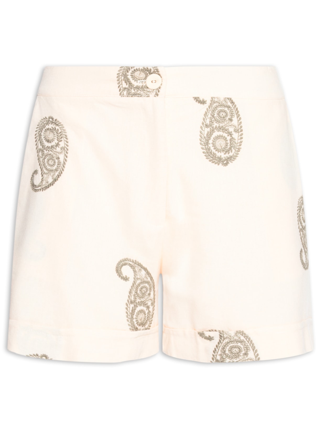 Short Feminino Bolso Bordado Alba - Bege