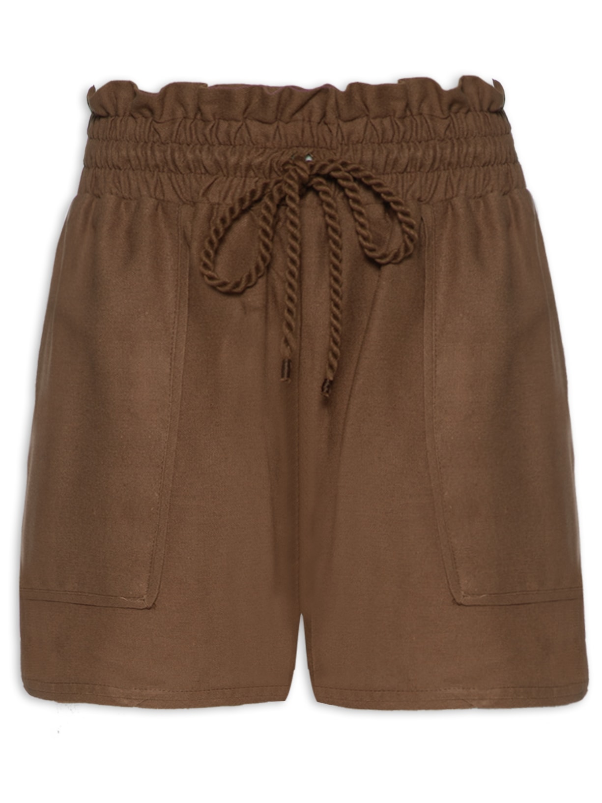 Short Feminino Bolso - Marrom