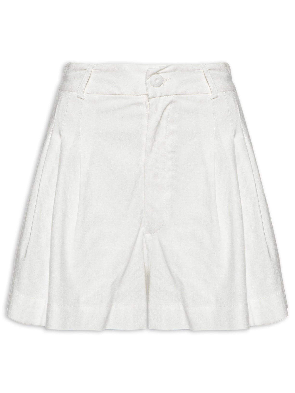 Short Feminino Bolso Viés - Off White