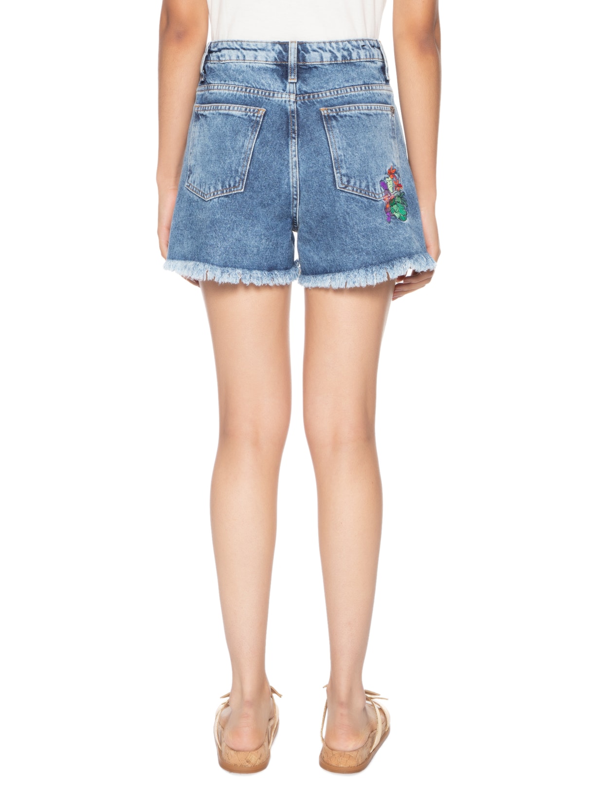 Short Feminino Bordado Azul Le Lis + Filipe Jardim