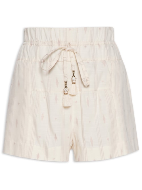 Short Feminino Bordado Caminhos - Bege