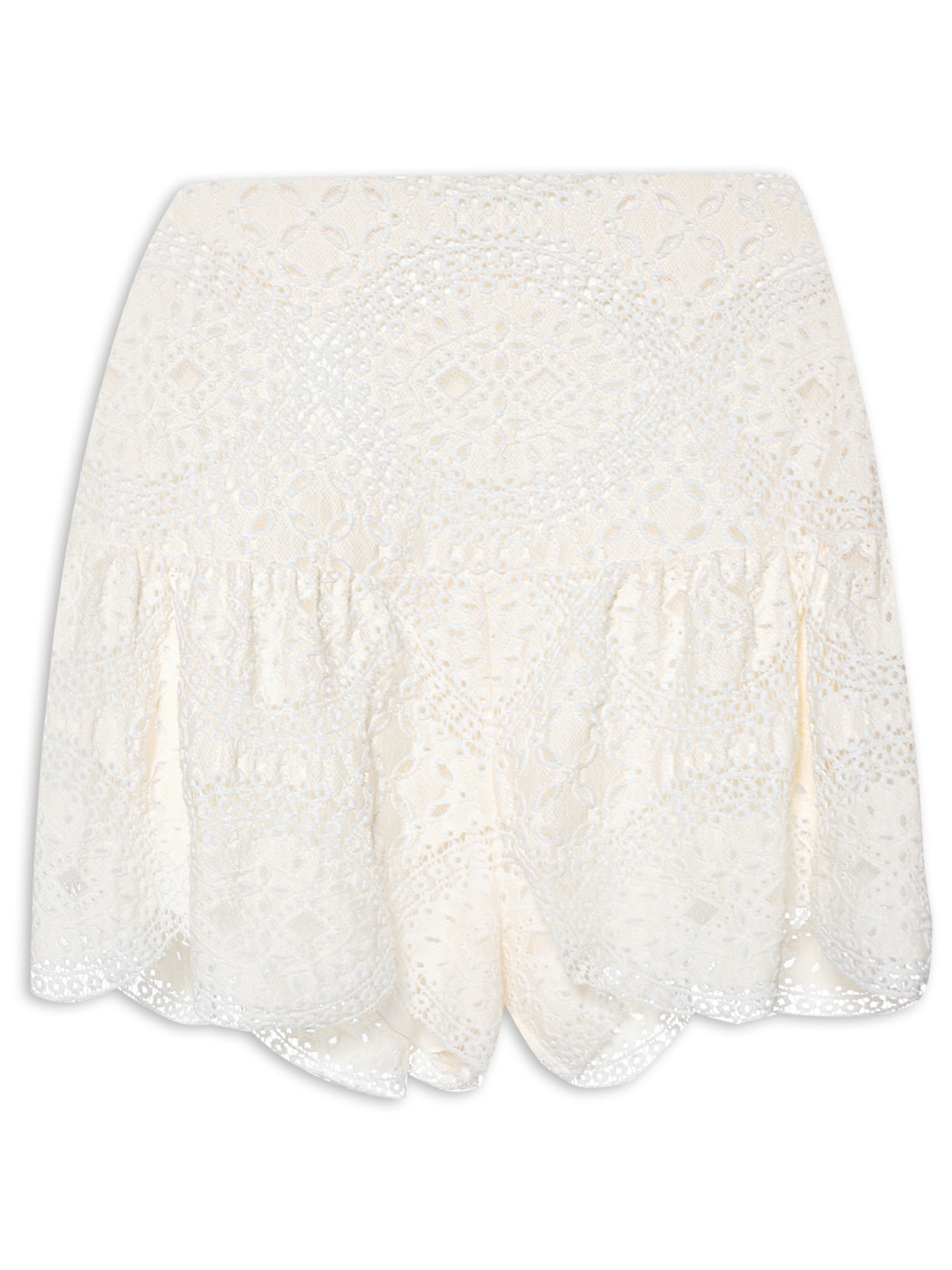 Short Feminino Bordado Inglês Ieda - Off White