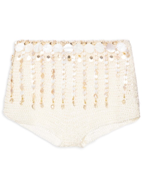Short Feminino Bordado - Off White