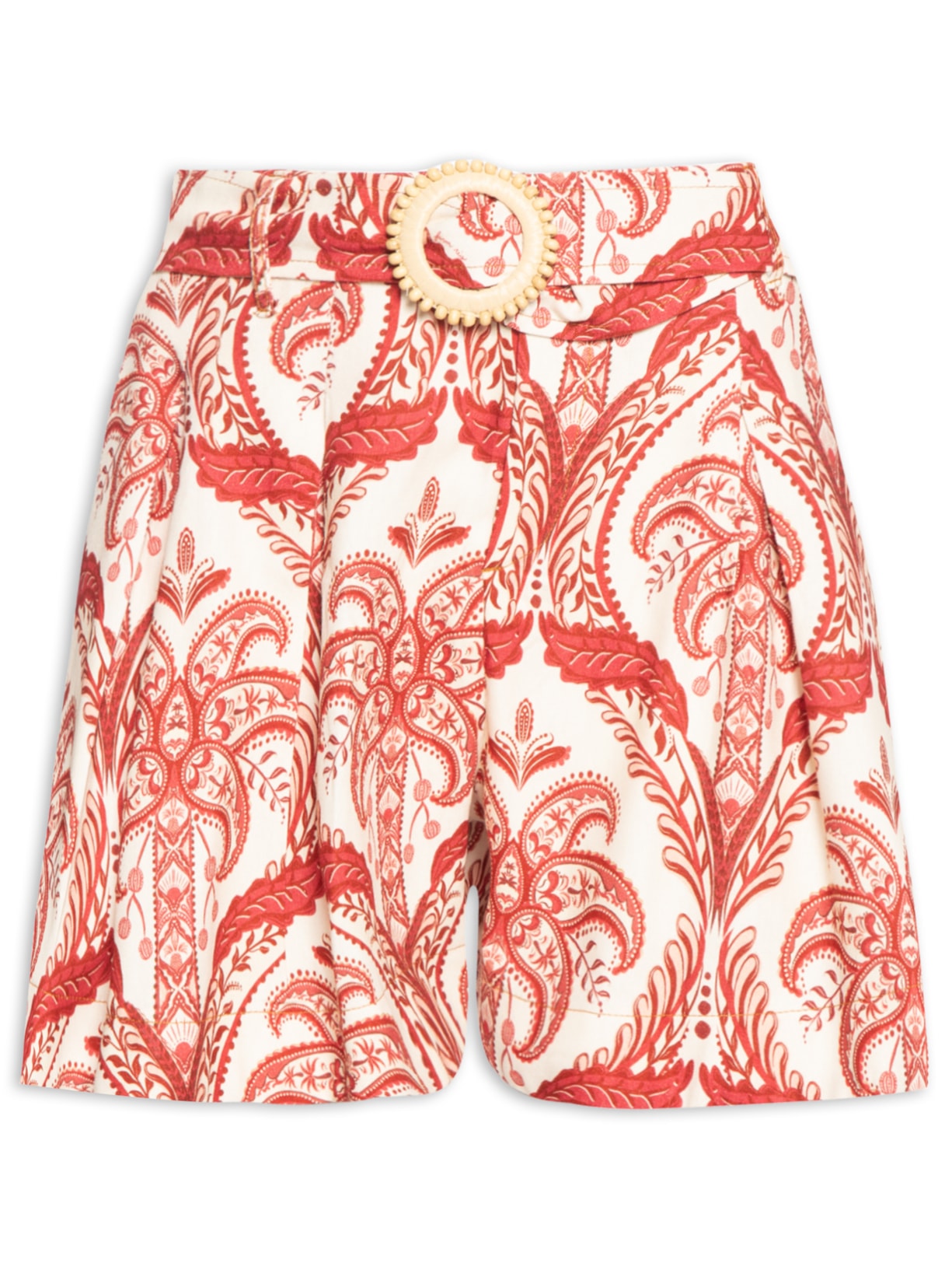Short Feminino Camafeu Tropical - Vermelho
