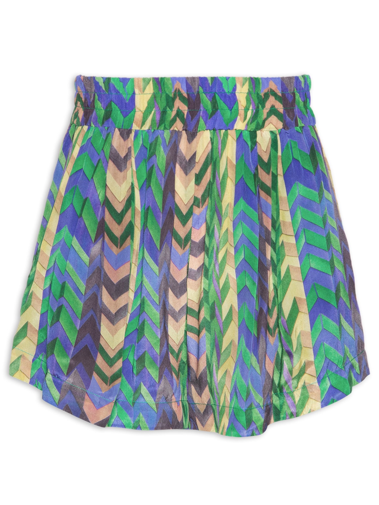 Short Feminino Chevron Colagem Verde Animale