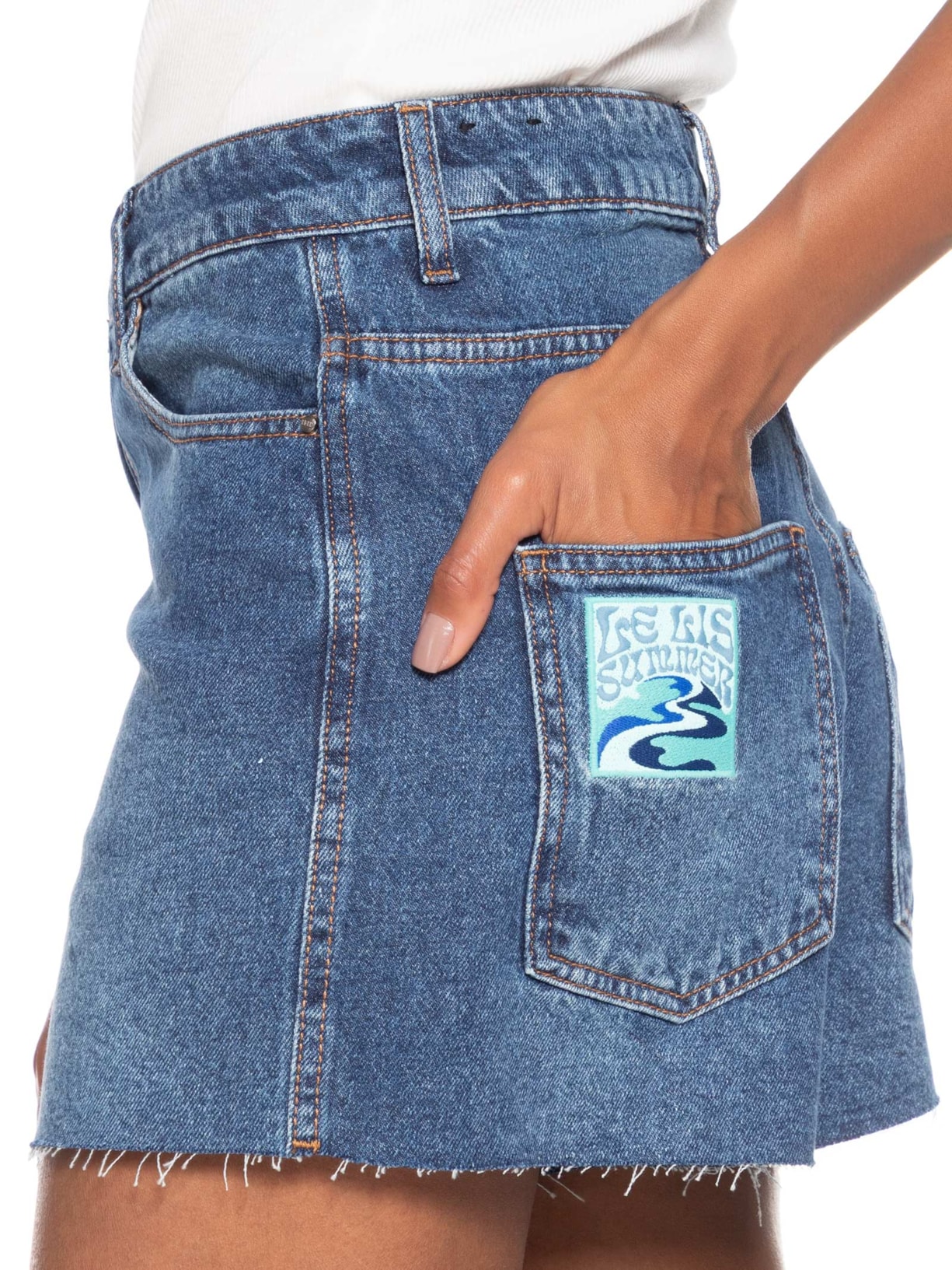 Short Feminino Cibele Patch Azul Le Lis