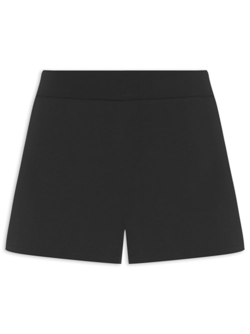 Short Feminino Cintura Alta em Alfaiataria - Preto